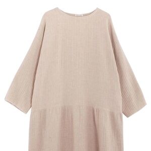 Black Crane Natural Texture Easy Dress in Small